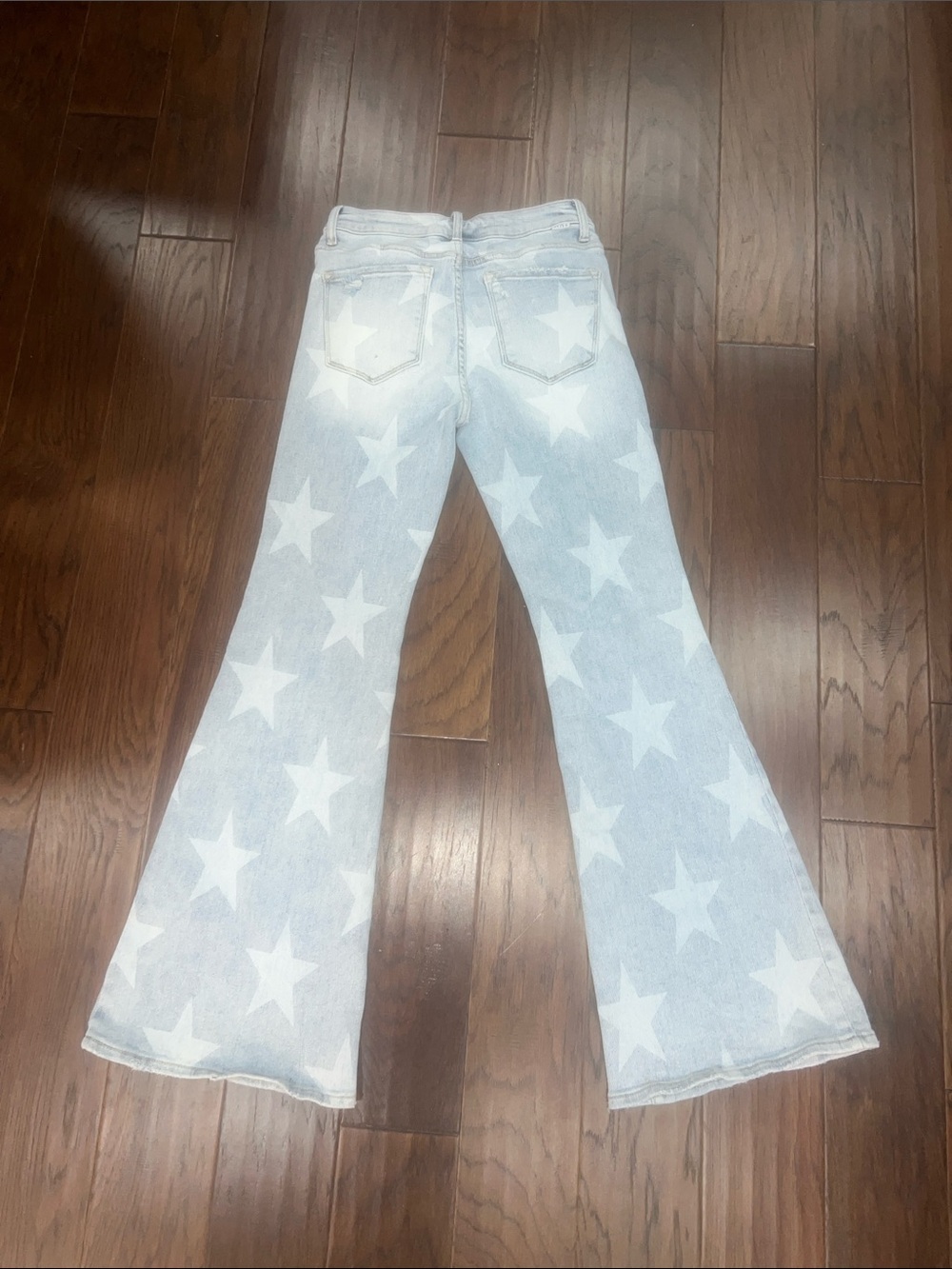 Light Blue Star-Print Flare Jeans - Picture 2 of 3